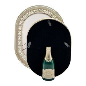 Oval 5x7 Champagne Bottle Easel Stand Picture Frame